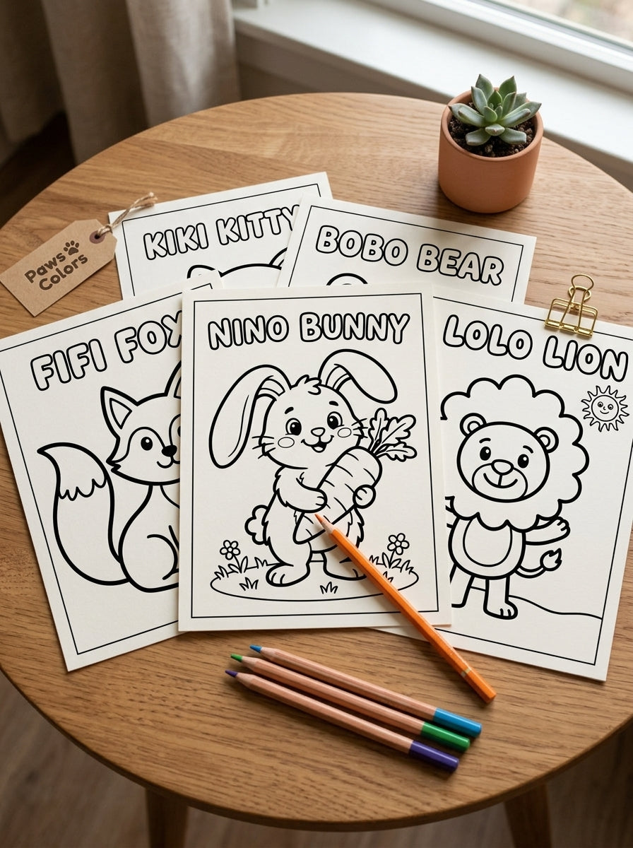 My First Cute Animal Coloring Book | Printable PDF | 24 Easy Coloring Pages For Kids Ages 2-6