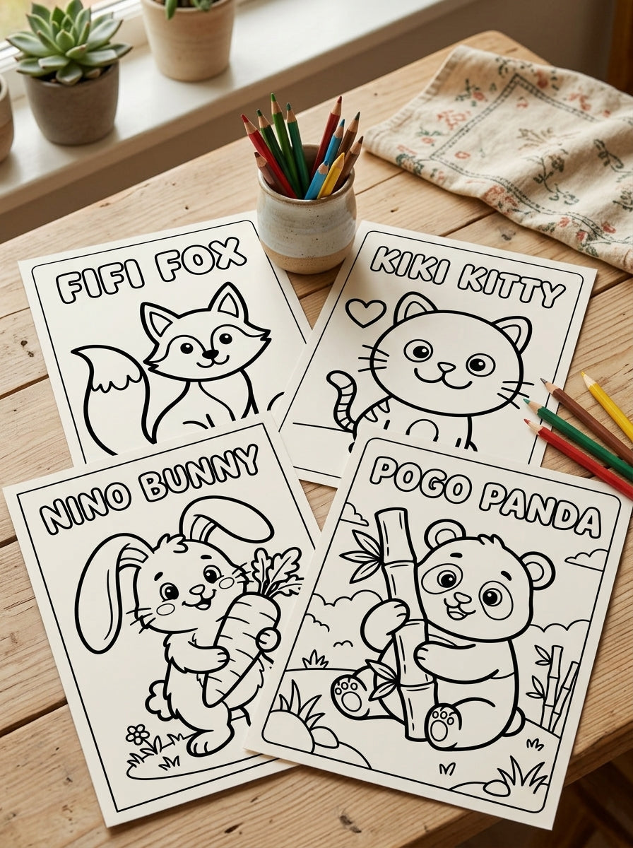 My First Cute Animal Coloring Book | Printable PDF | 24 Easy Coloring Pages For Kids Ages 2-6