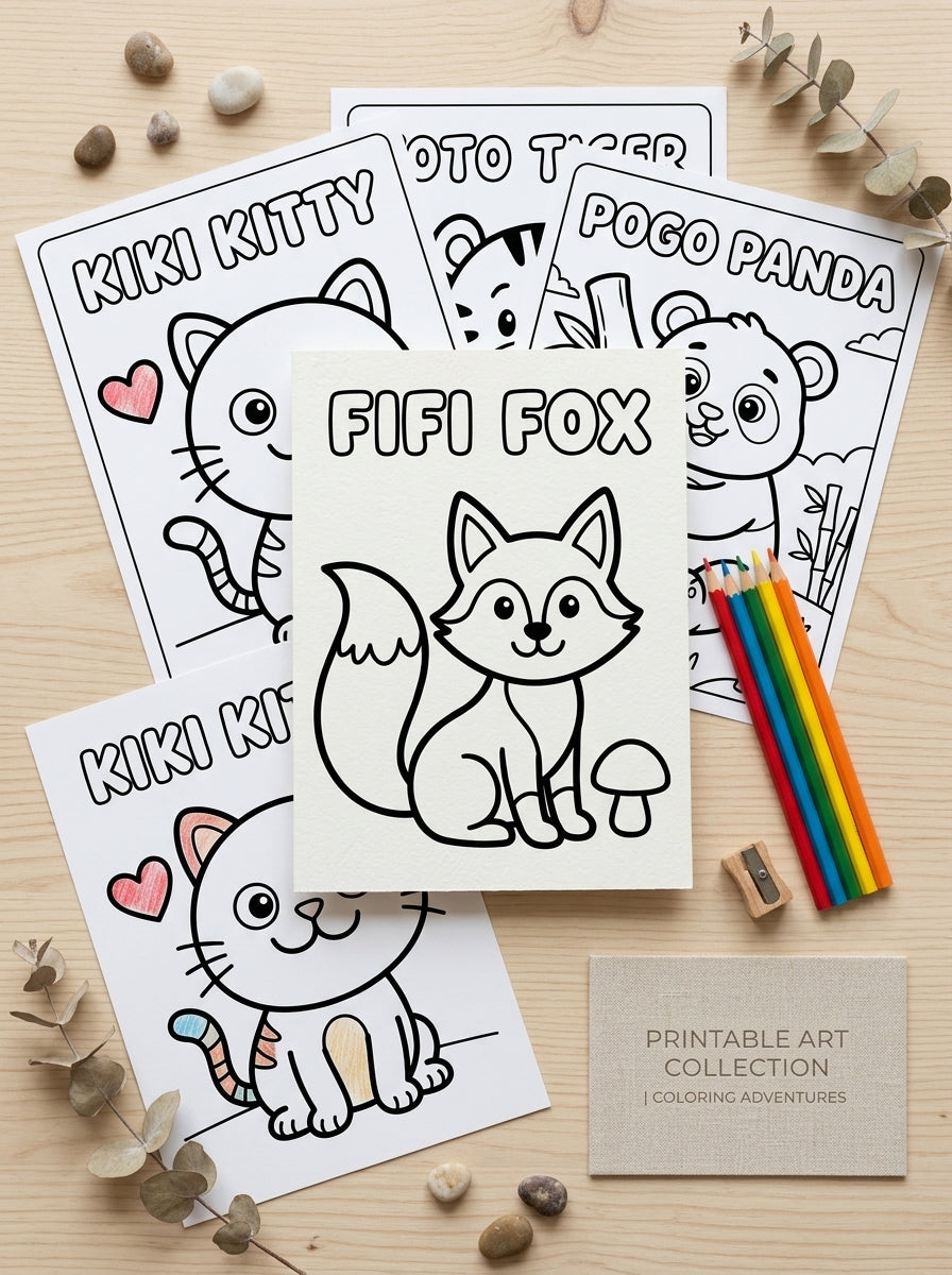 My First Cute Animal Coloring Book | Printable PDF | 24 Easy Coloring Pages For Kids Ages 2-6