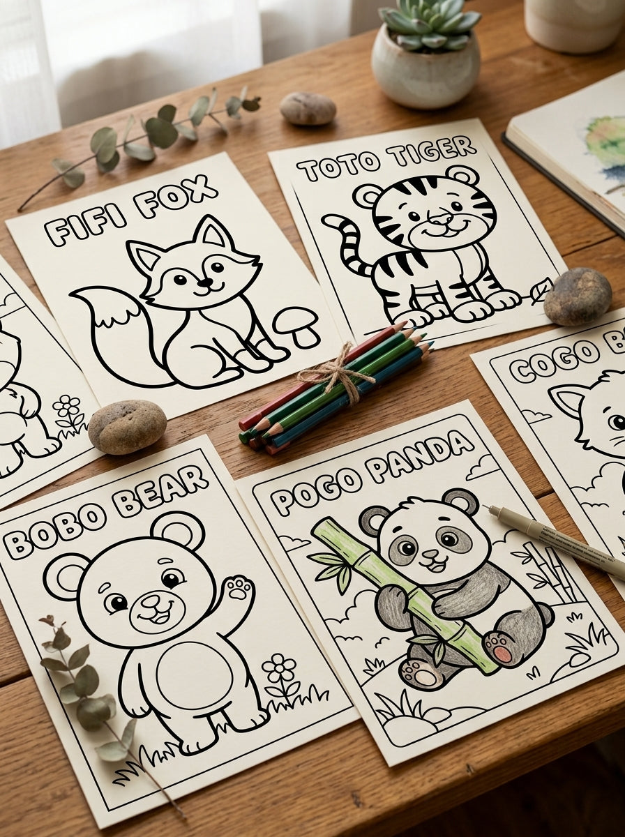 My First Cute Animal Coloring Book | Printable PDF | 24 Easy Coloring Pages For Kids Ages 2-6
