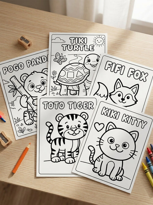 My First Cute Animal Coloring Book | Printable PDF | 24 Easy Coloring Pages For Kids Ages 2-6