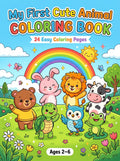 My First Cute Animal Coloring Book | Printable PDF | 24 Easy Coloring Pages For Kids Ages 2-6