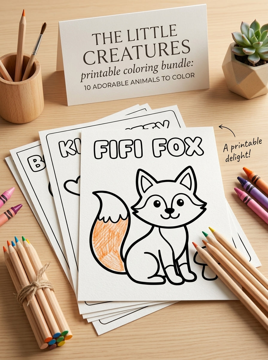 My First Cute Animal Coloring Book | Printable PDF | 24 Easy Coloring Pages For Kids Ages 2-6