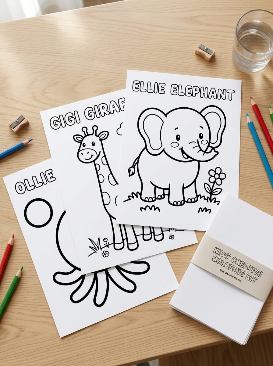 My First Cute Animal Coloring Book | 72 Printable Coloring Pages for Kids Ages 2-6 | Digital Download PDF
