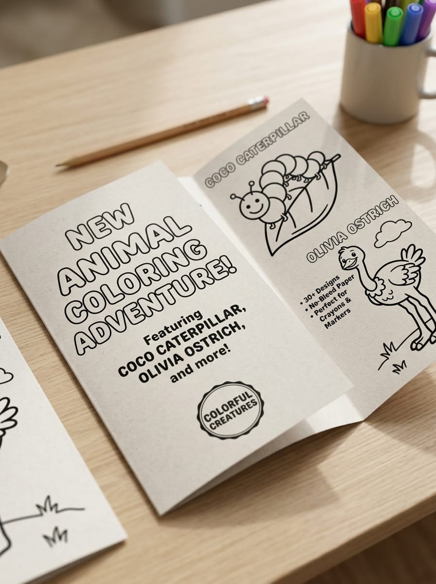 My First Cute Animal Coloring Book | 72 Printable Coloring Pages for Kids Ages 2-6 | Digital Download PDF
